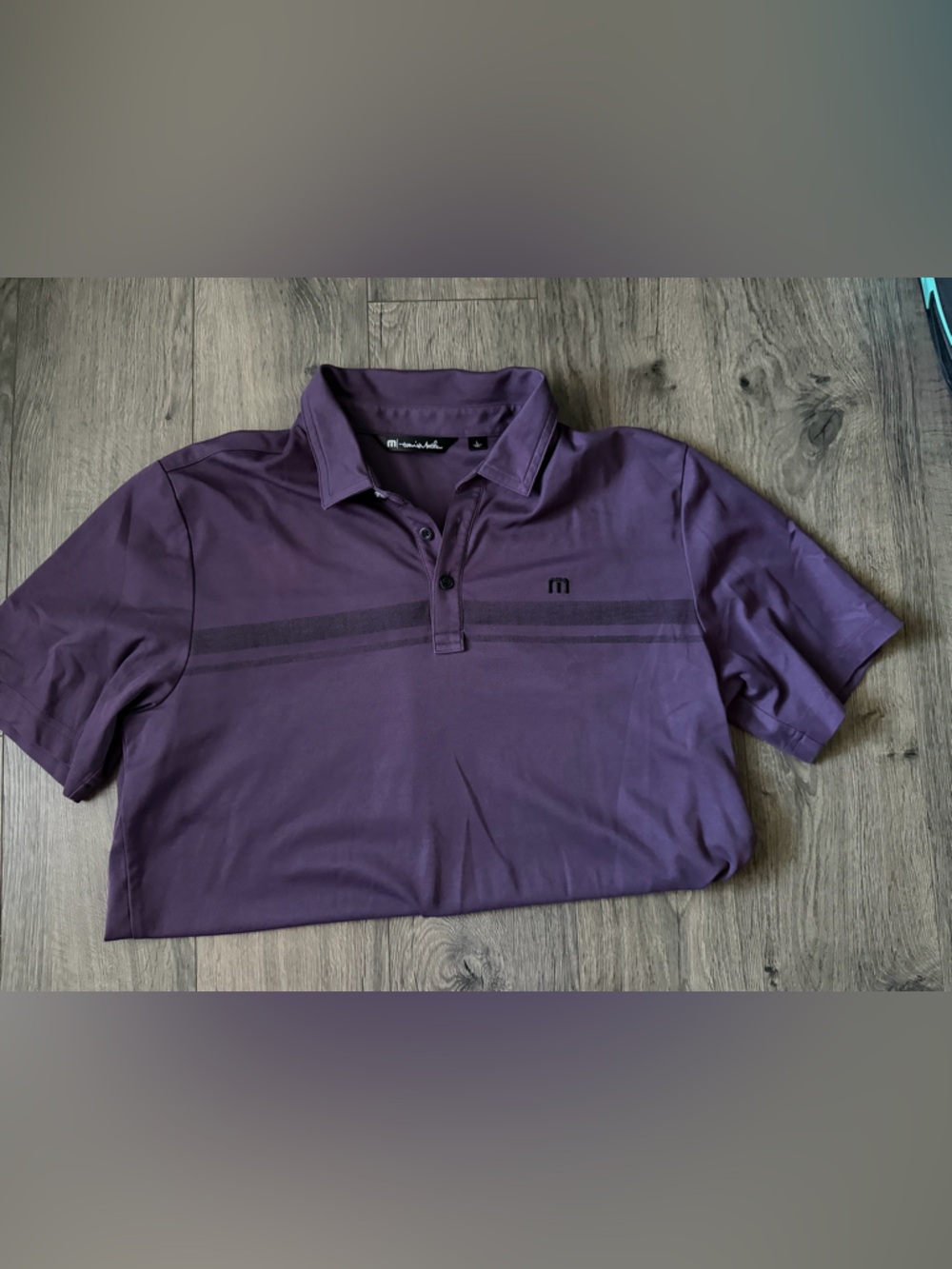 Travis Mathew Men's Purple Polo with Subtle Stripe